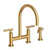Newport Brass East Linear(R): Kitchen Bridge Faucet with Side Spray