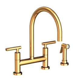 Newport Brass East Linear(R): Kitchen Bridge Faucet with Side Spray