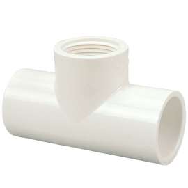 402-167 1-1/4 in. x 1-1/4 in. x 3/4 in. Tee Slip x Slip x FIPT - PVC Schedule 40 (Order in Multiples of 25), L14685YP