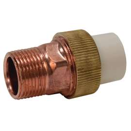 47334R 1/2X3/4 SXCOP MIPT UNION CPVC-CTS, Union CPVC Slip x Copper MIPT - CPVC-CTS, 4733-4