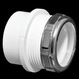 4801-2-7-C 1-1/2 in. x 1-1/2 in. Trap Adapter Spg x SJ - PVC DWV (Order in Multiples of 100), K014570