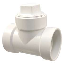 4814 1-1/2 in. x 1-1/2 in. x 1-1/2 in. Test Tee H x H x Cleanout with Plug - PVC DWV (Order in Multiples of 50), K159050