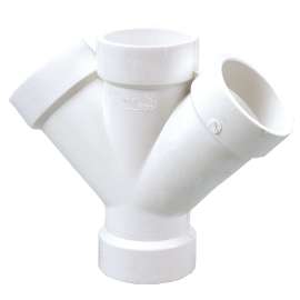 4834 2 in. x 2 in. x 1-1/2 in. x 1-1/2 in. 45° Double Wye Hub - PVC DWV (Order in Multiples of 25), K265500