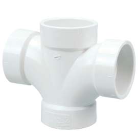 4835 3 in. x 3 in. x 3 in. x 3 in. Double Sanitary Tee Hub - PVC DWV (Order in Multiples of 10), K270700