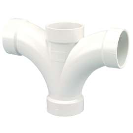 4835-B 2 in. x 2 in. x 1-1/2 in. x 1-1/2 in. Double Fixture Tee Hub - PVC DWV (Order in Multiples of 25), K277570