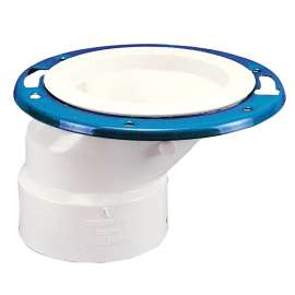 4848-A 4 in. x 3 in. Offset Adjustable Closet Flange with Plastic Coated Steel Flange Hub - PVC DWV (Order in Multiples of 25), K325250