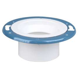 4851-A 4 in. x 3 in. Adjustable Closet Flange with Plastic Coated Steel Flange Hub - PVC DWV (Order in Multiples of 25), K355350