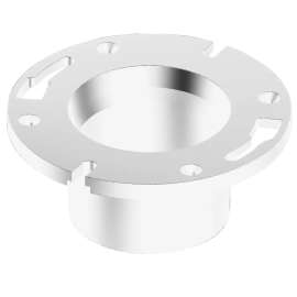 4853-NS 3 in.;4 in. x 3 in. Flush Closet Flange without Pipe Stop - PVC DWV (Order in Multiples of 25), K355710