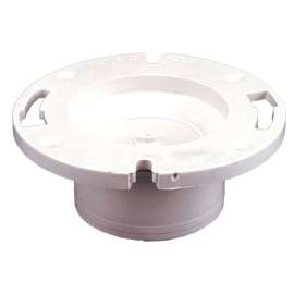 4855 4 in. x 3 in. Closet Flange with Knockout Test Plug Hub - PVC DWV (Order in Multiples of 25), K440100