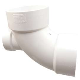 4861 3 in. x 3 in. x 1-1/2 in. 90° Elbow with High Heel Inlet Hub x Hub x Hub - PVC DWV (Order in Multiples of 20), K445300