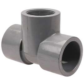 5112 1/2 in. x 1/2 in. x 1/2 in. Socket x Thread Tee S x S x FPT - Corzan® CPVC Schedule 80, CB08955