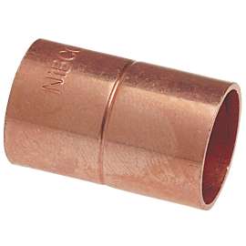 600-RS 1/4 in. x 1/4 in. Coupling with Rolled Tube Stop C x C - Wrot (Order in Multiples of 100), 9000353