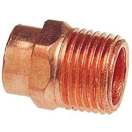 604 3/8 in. x 1/4 in. Adapter C x M - Wrot (Order in Multiples of 50), 9030180