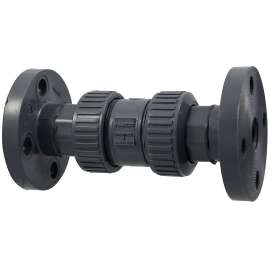 F45BCE 1-1/4 in. Ball Check Valve - Flanged, True Union, PVC Schedule 80, EPDM, MA819AB
