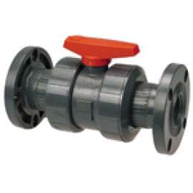 F45TBV 1/2 in. Bleach Ball Valve - Flanged, Tru-Bloc® True Union, Vented, PVC Schedule 80, FKM, MA937A6