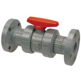 F51TBV 1/2 in. Bleach Ball Valve - Flanged, Tru-Bloc® True Union, Corzan® CPVC Schedule 80, FKM, MB937A6