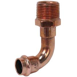 PC607-4 1/2 in. x 3/4 in. 90° Elbow P x M - Wrot Copper, 9082610PC