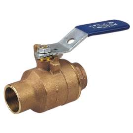 S-585-70-LX 1/4 in. x 1/4 in. Two-Piece Bronze Ball Valve - Full Port, Solder End Connections, NJ86LX4