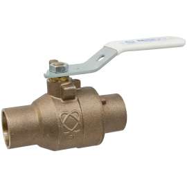 S-585-66-LF 1-1/4 in. x 1-1/4 in. Two-Piece Bronze Ball Valve - Lead-Free*, Full Port, Stainless Steel Trim, Solder, NJB83XHB