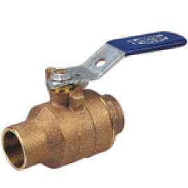 S58570 1-1/4 FP W/LEVER HDL, Two-Piece Bronze Ball Valve - Full Port, Solder End Connections, S-585-70