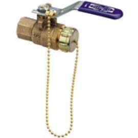 T58570HC 3/4 W/ 3/4 HOSE CAP CHAIN, Two-Piece Bronze Ball Valve - Threaded and Hose Connections, T-585-70-HC