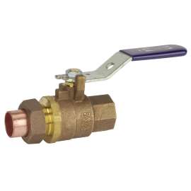 TS-585-70-66-SU 1/2 in. Two-Piece Bronze Ball Valve - Threaded x Solder, Single Union End, NL95G26