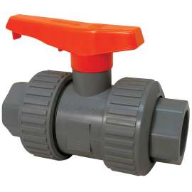 U45TBVBBV 1/2 in. Bleach Ball Valve - Model D, Universal Ends, Tru-Bloc® True Union, Vented Ball, PVC Schedule 80, FKM, MA936U6