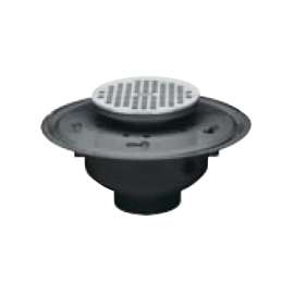 Drain 3in or 4in ABS Body Adjustable Commercial with 6in Brass Round Grate