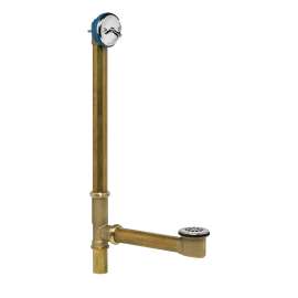 Full Kit, Brass Tubular - 17 Ga. Uni-Lift Stopper w/ Chrome Finish Trim For Whirlpool Tubs