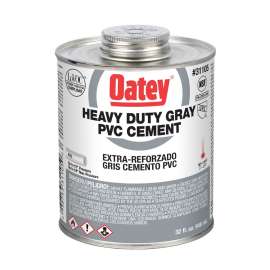 PVC Heavy Duty Cement 8 Oz Gray for Pipe & Fittings up to 12in Diameter or up to 18in Diameter for Non-Pressure