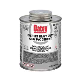 PVC Heavy Duty Cement 1 Gal Gray Fast Set for Pipe & Fittings up to 12in Diameter or up to 18in Diameter for Non-Pressure