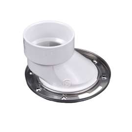 PVC 45-Degree Closet Flange with Stainless Steel Ring