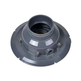 2" PVC Adj. Commercial Drain w/ 5" Cast CHR Grate & Round Top