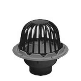 Roof Drain 6in PVC Body Spg End with ABS Dome & Dam Collar