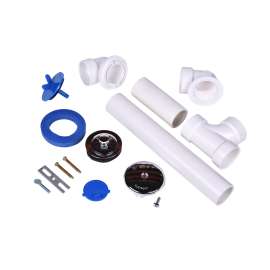 Full Kit, Schedule 40 - ABS Uni-Lift Stopper w/ Chrome Finish Trim