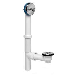 Full Kit, Plastic Tubular - Black Trip-Lever Stopper w/ Chrome Finish