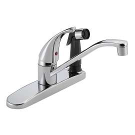 P114LF Widespread Kitchen Faucet and Side Spray in Polished Chrome