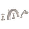 Georgian Era(TM) 4-Hole Deck Mount Tub Filler With C-Spout, U.3649X-STN