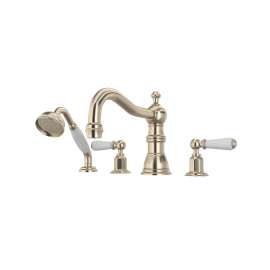 Edwardian(TM) 4-Hole Deck Mount Tub Filler With Column Spout, U.3745L-STN