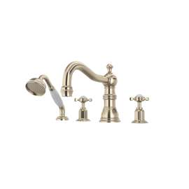 Edwardian(TM) 4-Hole Deck Mount Tub Filler With Column Spout, U.3746X-STN