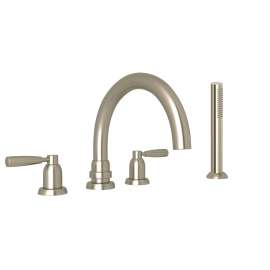 Holborn(TM) 4-Hole Deck Mount Tub Filler With C-Spout, U.3975LS-STN