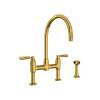 Holborn(TM) Bridge Kitchen Faucet With C-Spout and Side Spray, U.4273LS-ULB-2