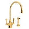 Georgian Era(TM) Two Handle Kitchen Faucet With Side Spray, U.4710EG-2