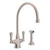 Georgian Era(TM) Two Handle Kitchen Faucet With Side Spray, U.4710STN-2