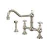 Edwardian(TM) Extended Spout Bridge Kitchen Faucet With Side Spray, U.4763X-PN-2