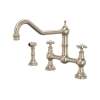 Edwardian(TM) Extended Spout Bridge Kitchen Faucet With Side Spray, U.4763X-STN-2