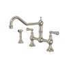 Edwardian(TM) Extended Spout Bridge Kitchen Faucet With Side Spray, U.4764L-PN-2