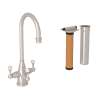 Georgian Era(TM) Three Handle Bar/Food Prep Filter Kitchen Faucet Kit, U.KIT1220LS-STN-2