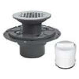 Shower Pan Drain 2in Schedule 40 Hub with Square Ring Double Duty Test Plug
