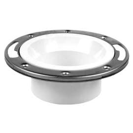 Closet Flange 3in or 4in ABS Level-Fit with SS Ring with Test Cap